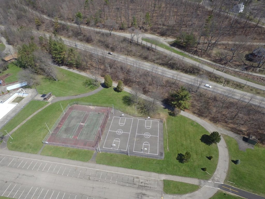 Village of Painted Post Craig Park Dog Park tennis court aerial view